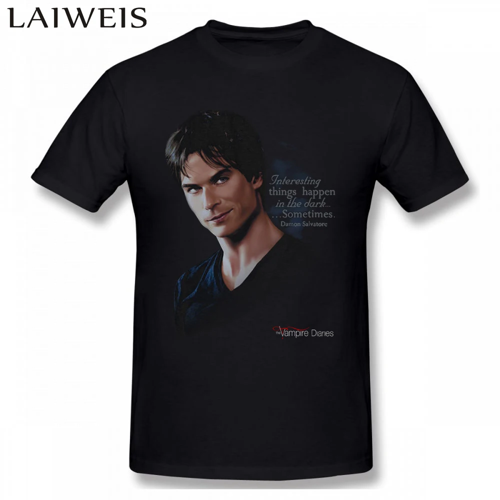 Мужская футболка с надписью Дневники вампира взрослая все размеры Повседневная