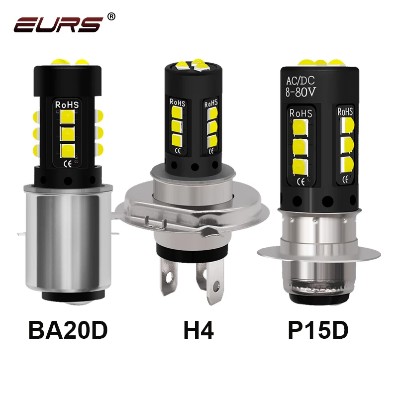 1 шт. H6M H4 светодиодная фасветильник для мотоцикла BA20D Hi/Lo Beam Led мото фасветильник для мотоцикла противотуманная фасветильник супер яркая 10 Вт 1000ЛМ 12 в-80 в