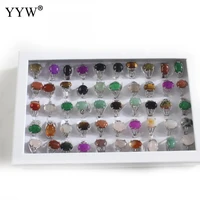 natural gemstone finger ring set women elegant fashion mix style open ring jewelry accessories us ring size5 5 50pcsbox