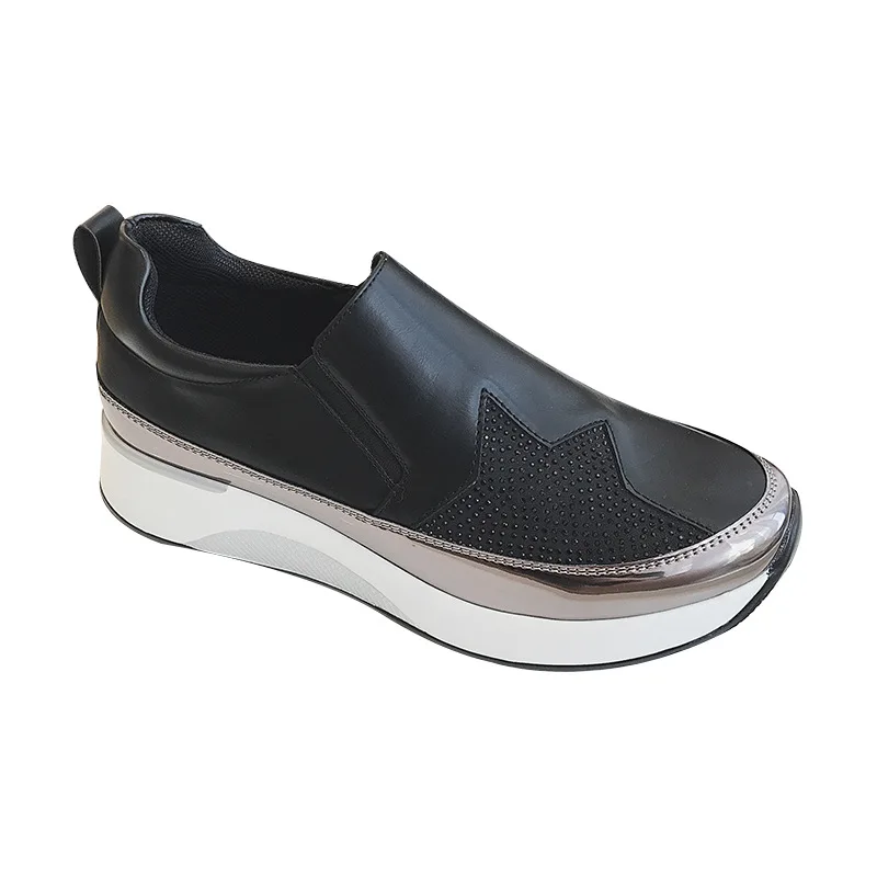 Женские кроссовки на низком каблуке Fujin дышащие сетчатые толстой подошве с