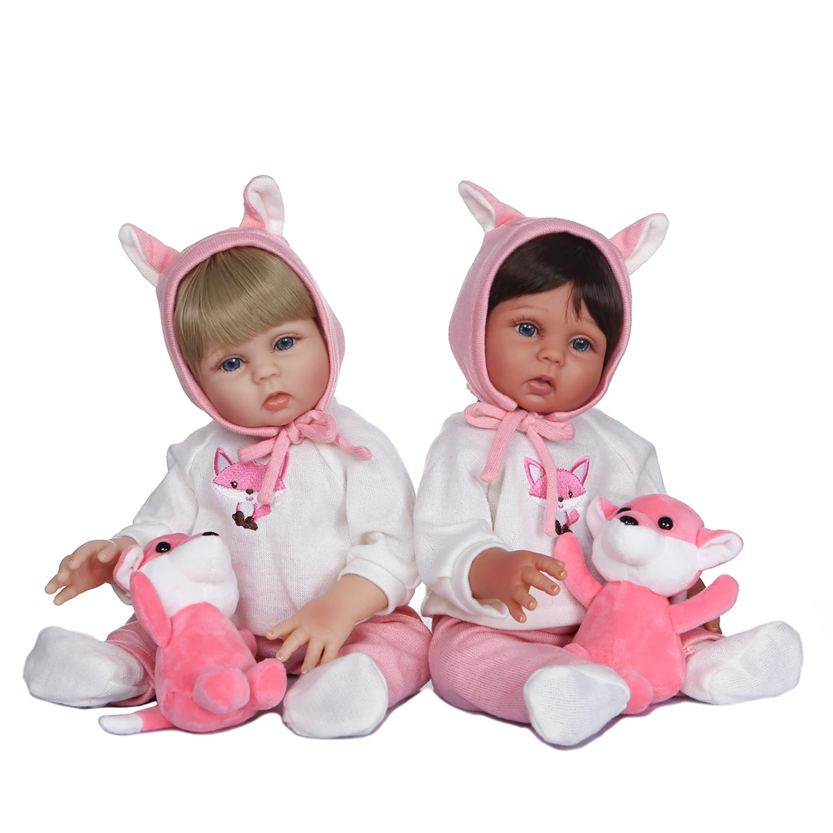 

2021 Hot Sale Bebe Rebon 47cm Reborn doll Lifelike Realistic Newborn Baby Reborn Girll Pink Rabbit Give Children The Best Gift