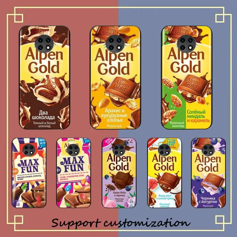 

Factory Direct Alpen Gold Chocolate Phone Case For Redmi Note 8A 7 5 Note8pro 8T 9Pro note 6pro Funda Capa