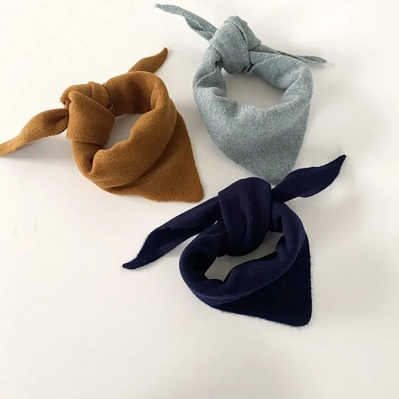 

2021 Новый женский треугольный шарф шерстяной Теплый Женский простой носовой платок