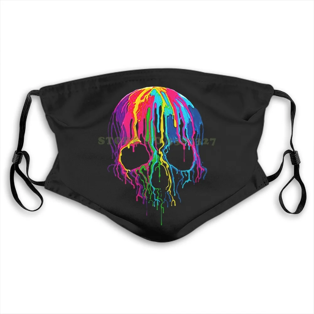 Уход за кожей лица Маска неон череп плавления Капли краски уход модные забавный