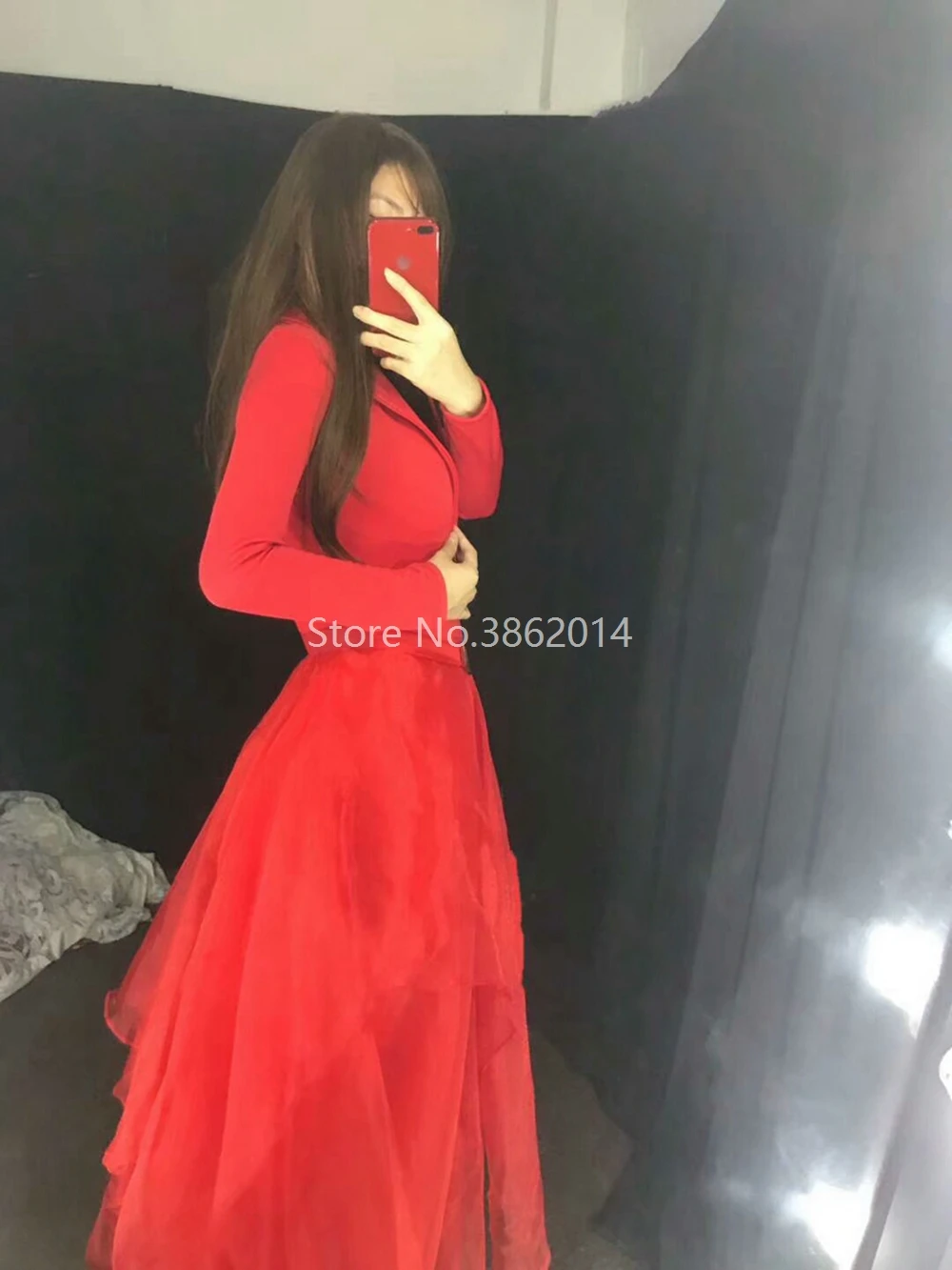 Женский вечерний комбинезон с длинным рукавом однотонный v-образным вырезом и