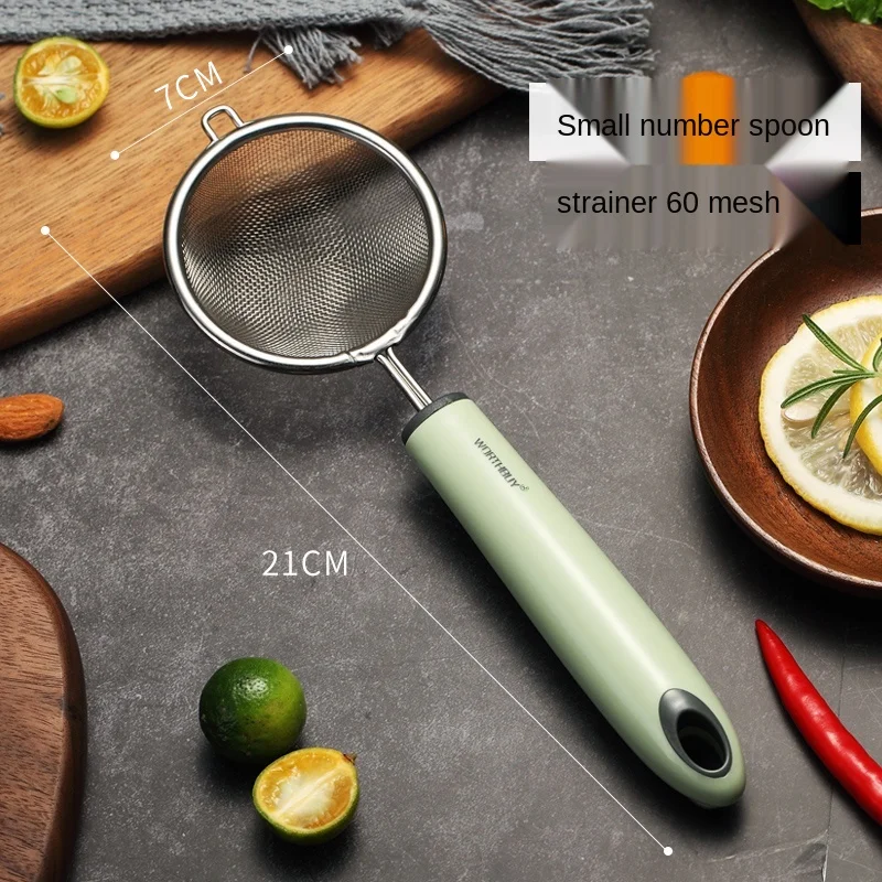 

Stainless Steel Colander Spoon Strainer Soy Milk Filter Oil Leakage Household Two Sizes Noodles Strainer Spoon Strainer