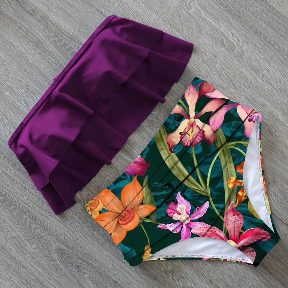 

2020 New Bikinis Women Swimsuit High Waist Bathing Suit Plus Size Swimwear Push Up Bikini Set Vintage Beach Wear Biquini