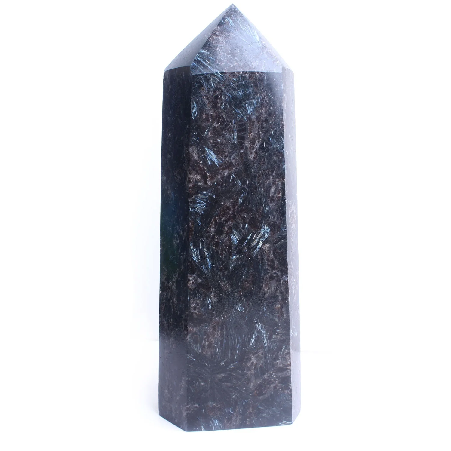 

Awesome!1 Piece of Astrophyllite Crystal Wand Obelisk Stand Mineral Specimen Single Pointed Healing Gift Fengshui Healing