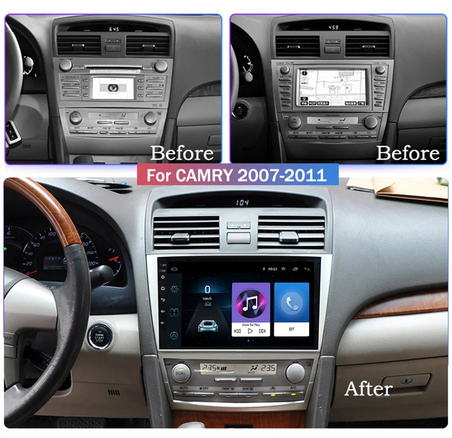 Автомагнитола 2 ГБ + 32 Android мультимедийный видеоплеер навигация GPS Wi Fi din для Toyota Camry