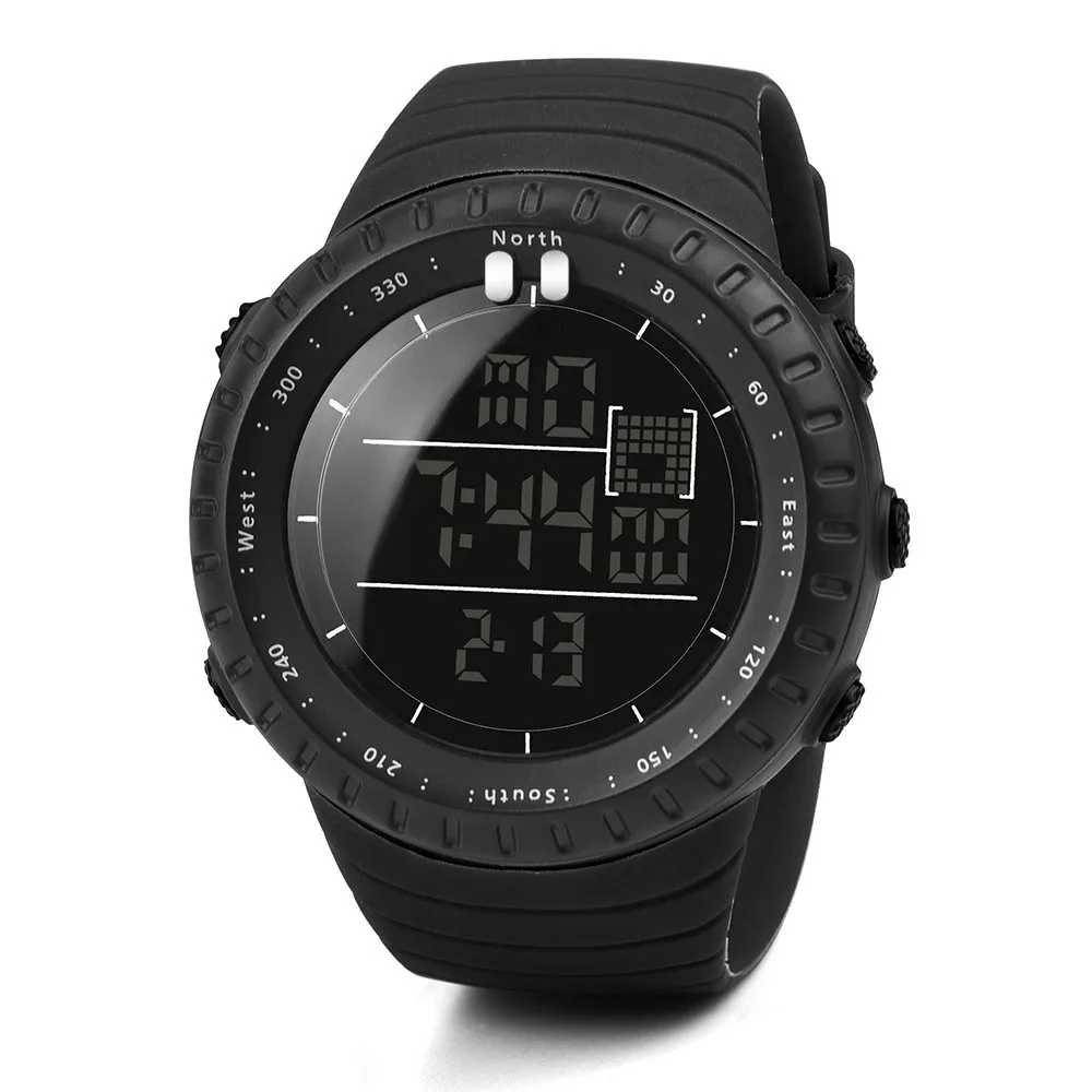 Модные светодиодные водонепроницаемые наручные часы мужские цифровые