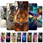 Чехол Poco X3 Pro для Xiaomi Redmi Note 9 10 Pro 8 10T Pro 9s 10s 9C NFC Funda Xiaomi Mi 11 Lite Lion Glass Cover Poco M3 Pro F3