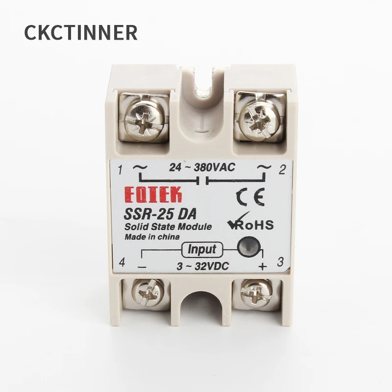 1 шт. твердотельные реле SSR-25DA 25A SSR-10DA SSR-40DA 5-24VDC до 24-380V AC SSR 25DA6-20mA