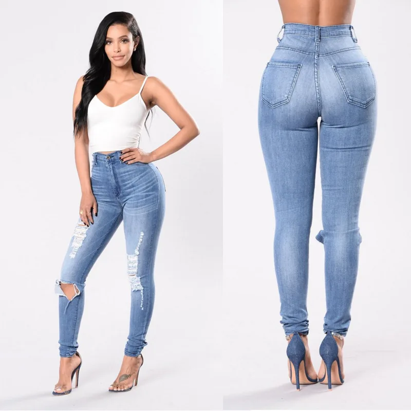 Эластичные хлопковые джинсы карандаш в стиле бойфренда экспортируемые Европу