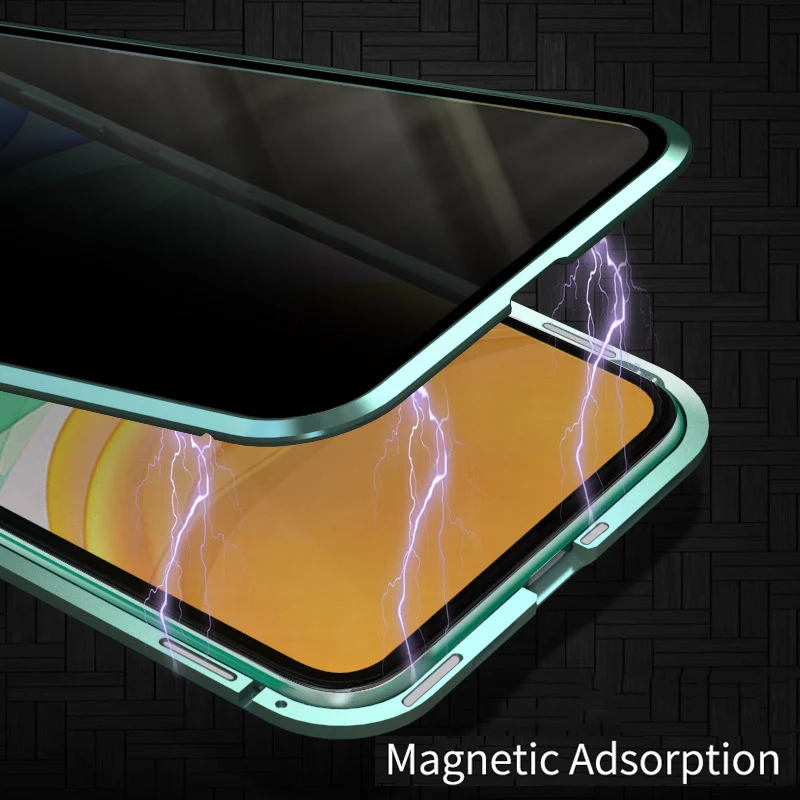 Защищающий от подсматривания магнитной адсорбции чехол для iphone 11 Pro Max Магнит двухсторонняя, для стекла чехол для iphone 11 обложки iphone 11 корпус под плетенную сумку
