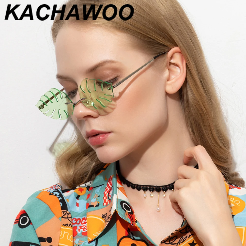 Солнцезащитные очки Kachawoo женские в винтажном стиле овальные металлические