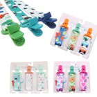 Набор зажимов для соски-пустышки, пустышка с мультяшным принтом, держатель для клипа, для детей