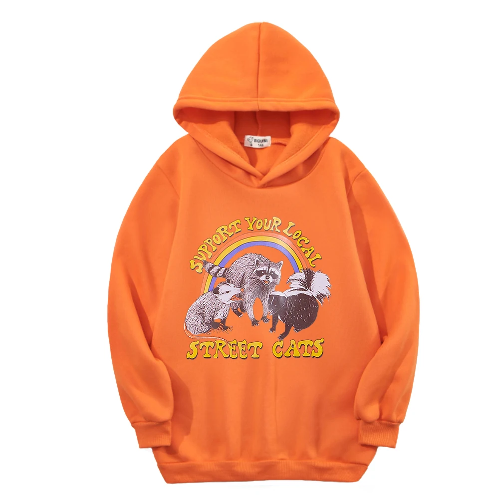 

Children Clothes Cute Cats Print Hoodie Cartoons Pullover Clothes Vintage Sweatshirt Street Hip Hop Hoody Girls Spring Autumn