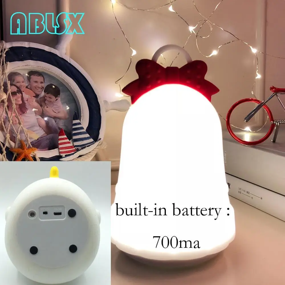 Christmas Bell-USB Милый ночник с пандой для детей, 7 цветов, измененный ночник, Санта-Клаус, детский usb-зарядка для спальни, рождественские подарки - Испускаемый цвет: Christmas Bell-USB