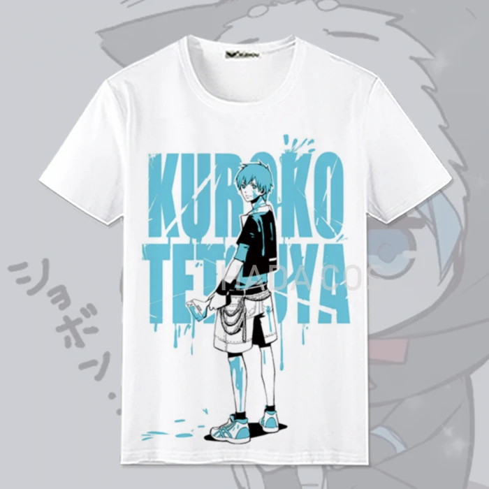 Child Anime Kuroko's Basketball Kuroko Tetsuya Kagami Taiga Printed Short-sleeved White Top T-shirt Cosplay Costume Cute Fashion |