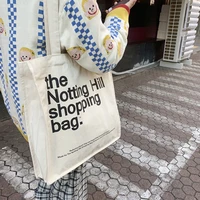 women tote shopping bag notting hill books bag female canvas shoulder bag eco ladies handbag tote reusable grocery shopper bags