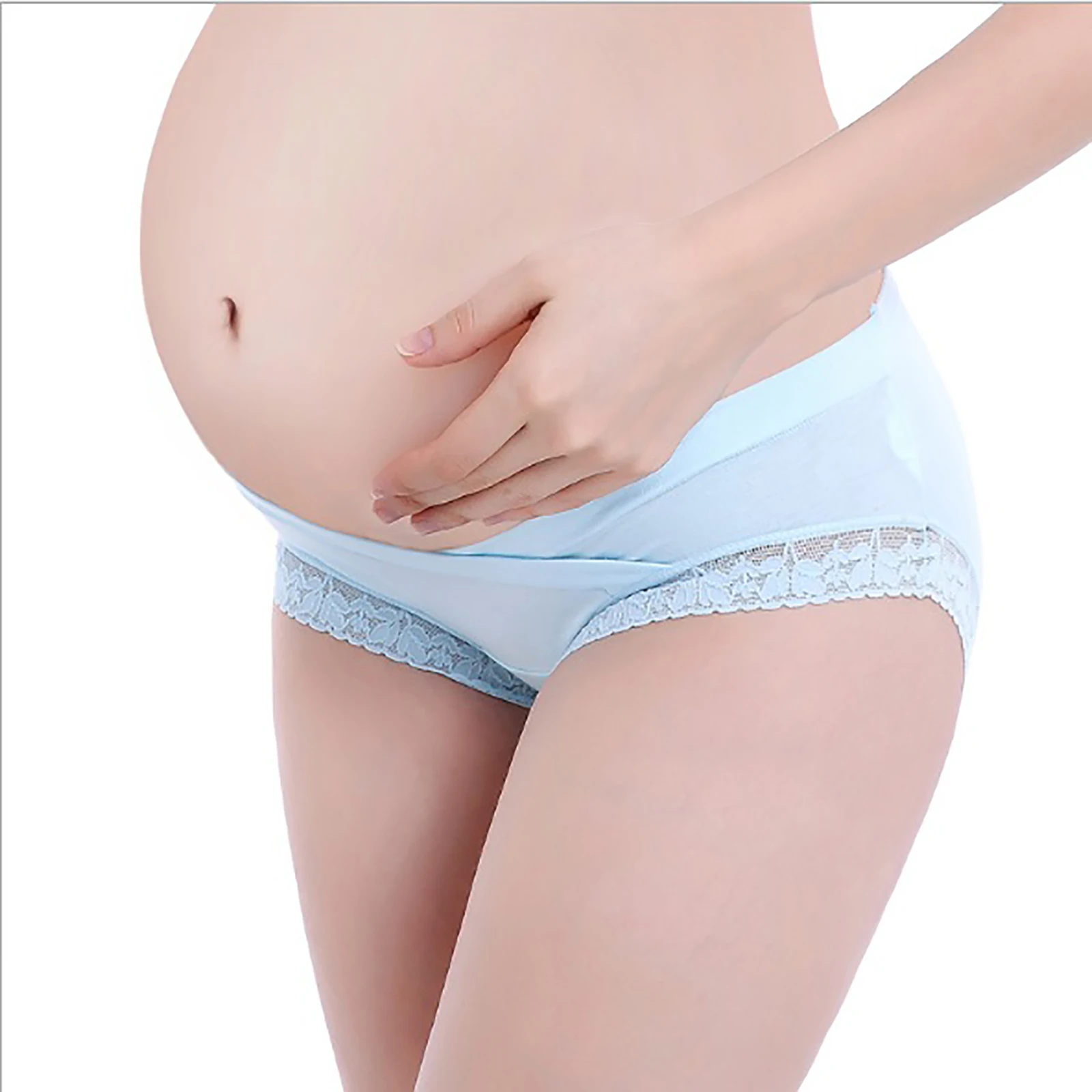 Ropa interior de maternidad de cintura baja para mujer, bragas de algod&oacute;n transpirables en forma de U, bragas suaves de embarazo-2