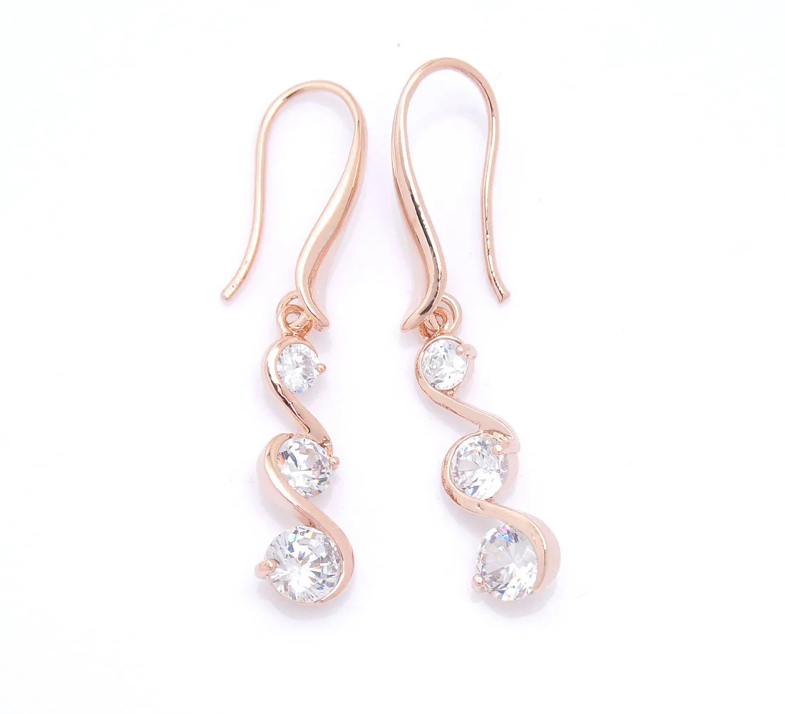 Прозрачные камни CZ кулон длинные серьги для женщин волны висячие Подвески