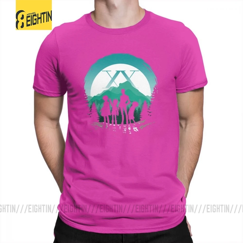 Hunter X Hunter T-Shirts Team Japanese Purified Cotton Novelty Tee Shirts Short-Sleeve T Shirt Male Simple Stylish Comic Plus - Цвет: Fuchusia