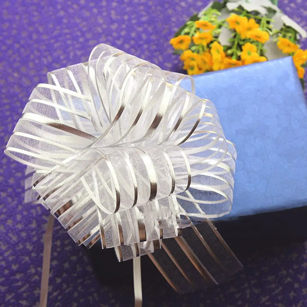 5 шт./лот ленты из органзы с большим бантом сделай сам свадебные украшения для
