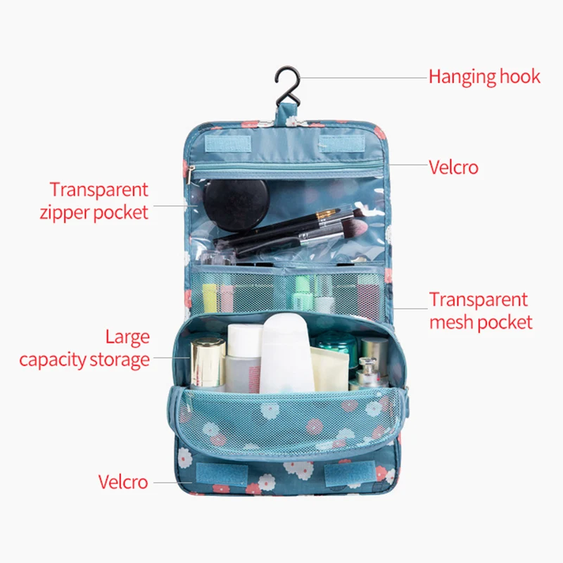 

High Quality Waterproof hanging Folding Wash Bag Women Makeup Bags Travel Cosmetic Bag Outdoor storage bags XA11M