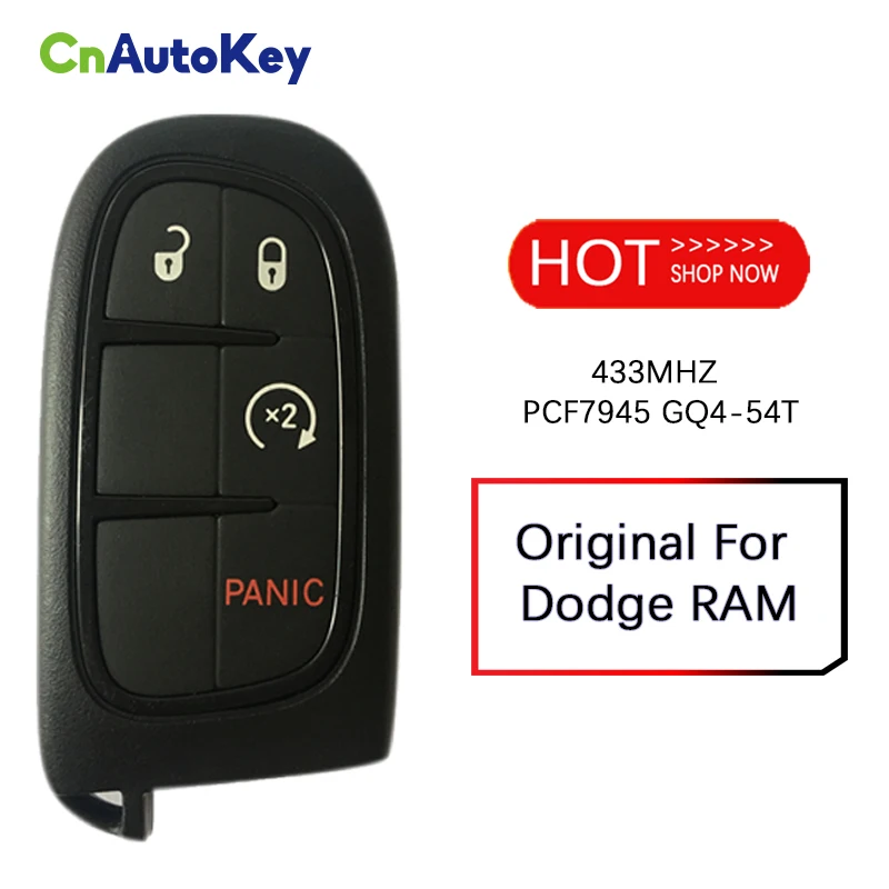 

CN087001 Original For Dodge RAM 3+1 Button Smart Remote Key 433MHZ PCF7945 FCC GQ4-54T