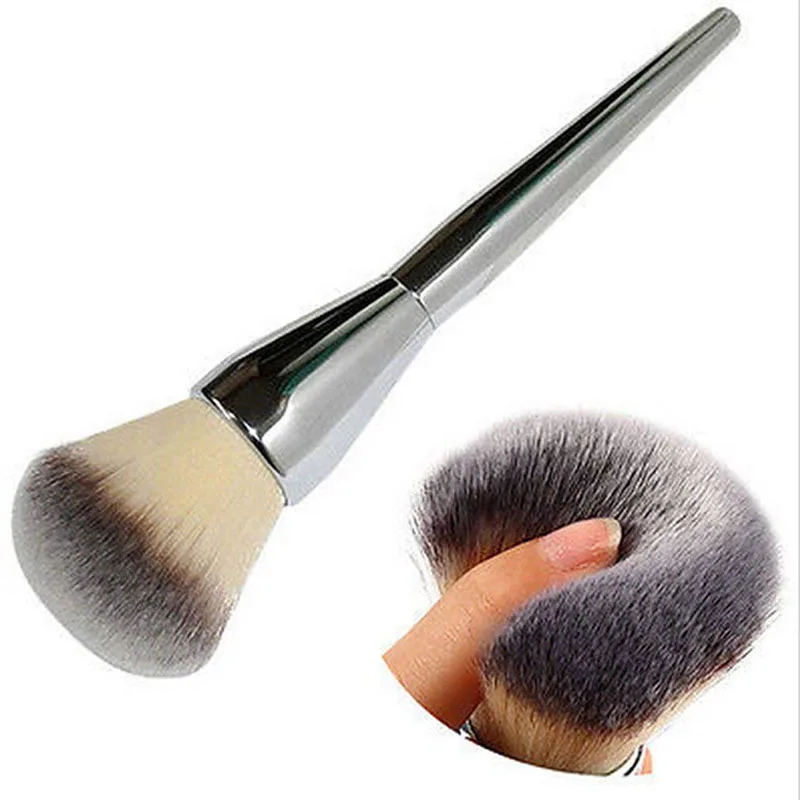 1PC Face Makeup Brush Professional Large Silver Handle Blush Powder Foundation Make Up Brushes Cosmetic Tools | Красота и здоровье