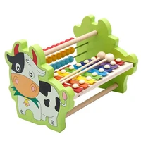children fifteen sound knock piano toy wooden puzzle 1 3 years old baby 8 tone aluminum knock musical toy educational 2021