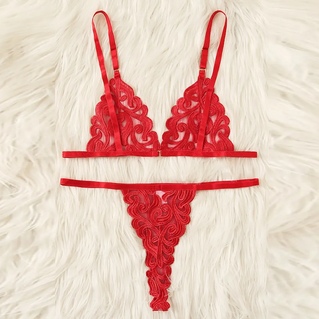 Комплект женского нижнего белья из 2 предметов однотонный бюстгальтер стринги