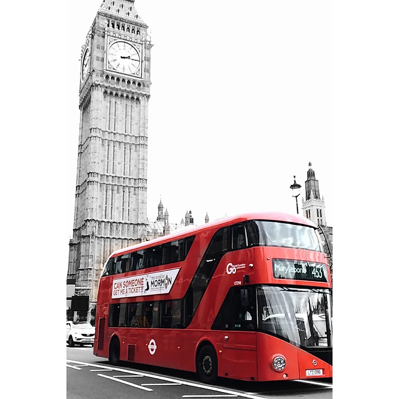 Уличный вид Лондона Англия холст декоративная картина большой бен Постер для