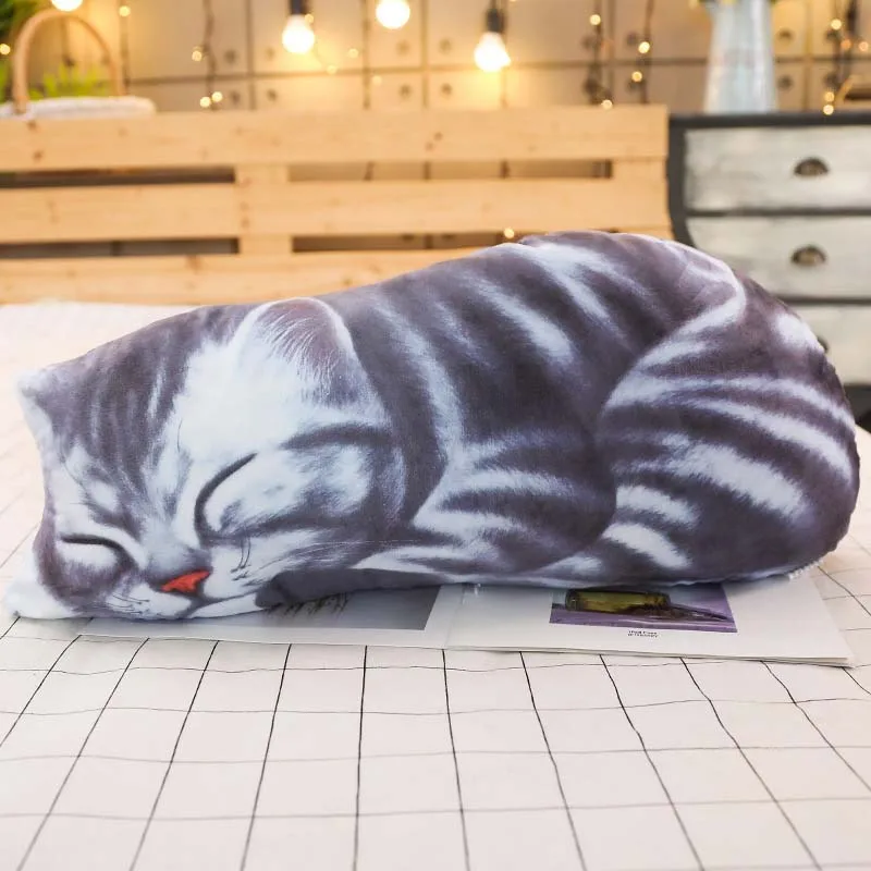 3D креативная набивная подушка в форме кота Офисная Подушка для спины