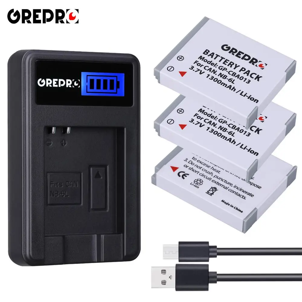 Аккумулятор NB 6L NB6L 6LH 1300 мАч + зарядное устройство USB с ЖК дисплеем для CANON PowerShot SX520