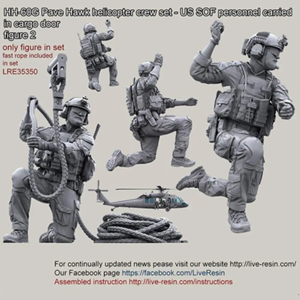 

1/35 Resin Soldier Helicopter Crew White Model Self-assembled Resin Model Model Handicraft Kids Figure Ornament Gift Best K B5B3