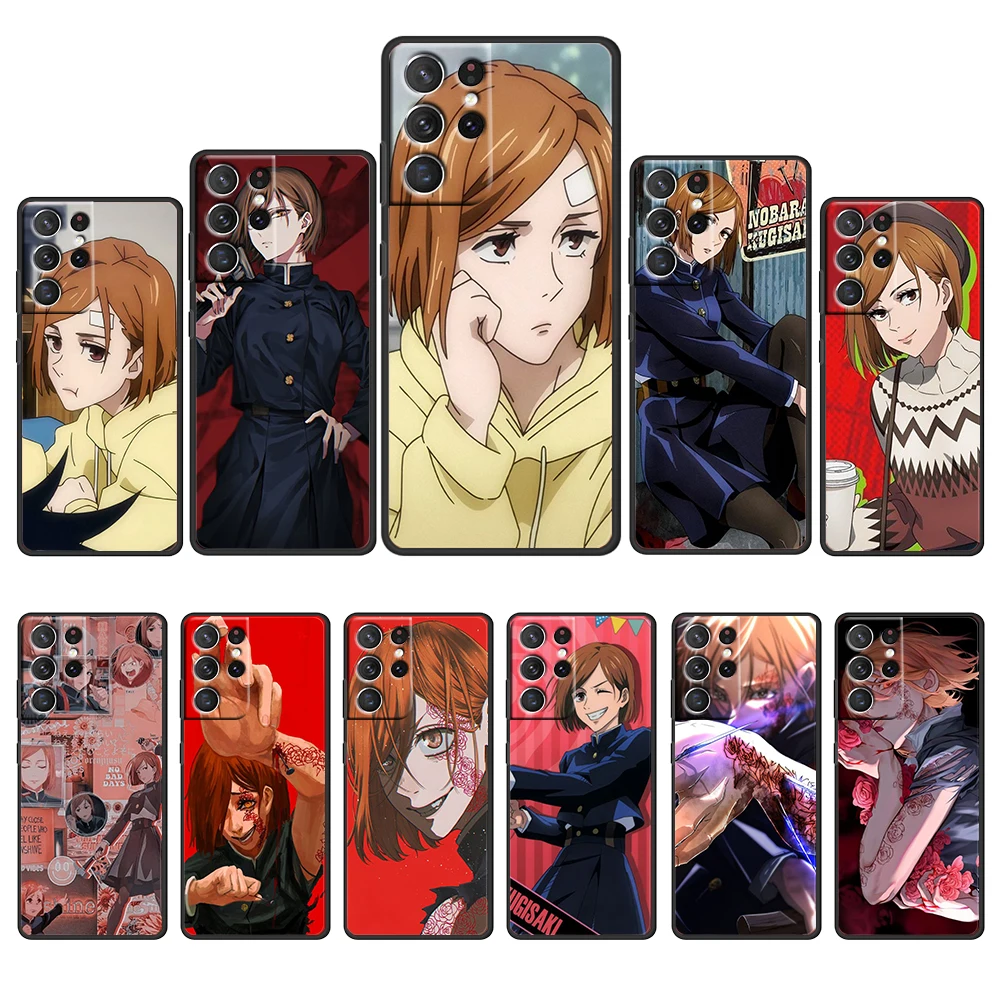 

Nobara Kugisaki Jujutsu Sorcerer for Samsung Galaxy S22 PRO S21 S20 FE Ultra S10e S9 S8 S7 S6 Plus Edge5G Black Phone Case Cover