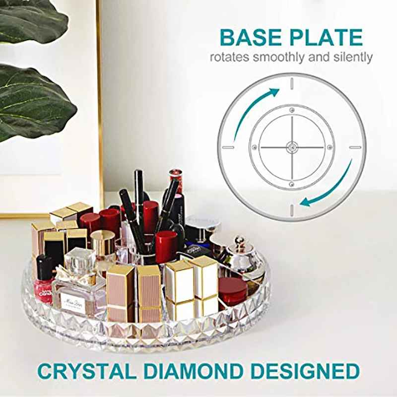 Вращающийся акриловый прозрачный ящик для хранения дома Настольный