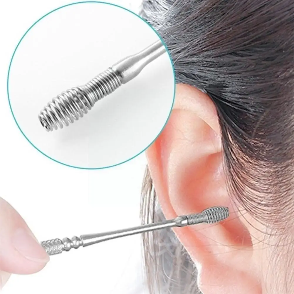 

5Pcs Ear Cleaner Earpick Sticks Earwax Removal metal Spoon Ear Cleaning Kit Tools For Earwax CLeaning And Heath Care 5pcs/1box