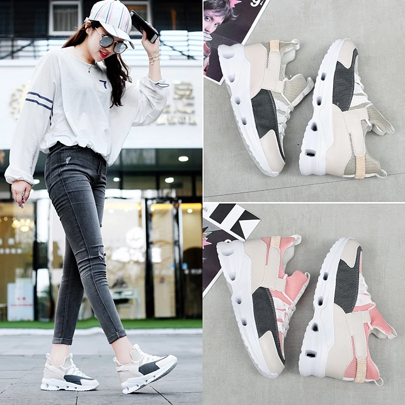Новинка 2019 года модные кроссовки визуально увеличивающие рост Женская Весенняя