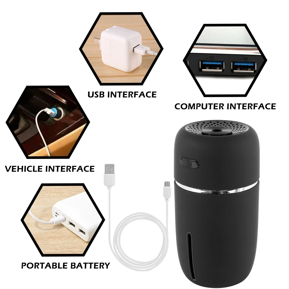 

Car LED USB Air Humidifier Purifier Portable Mini Air Humidifier Essential Oil Diffuser Auto ultrasonic Aromatherapy Diffuser