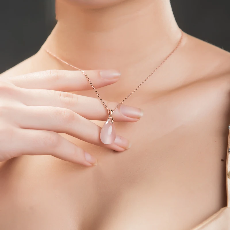 SLFD натуральный Гибискус камень 18K кулон из чистого золота настоящий AU 750 солидное