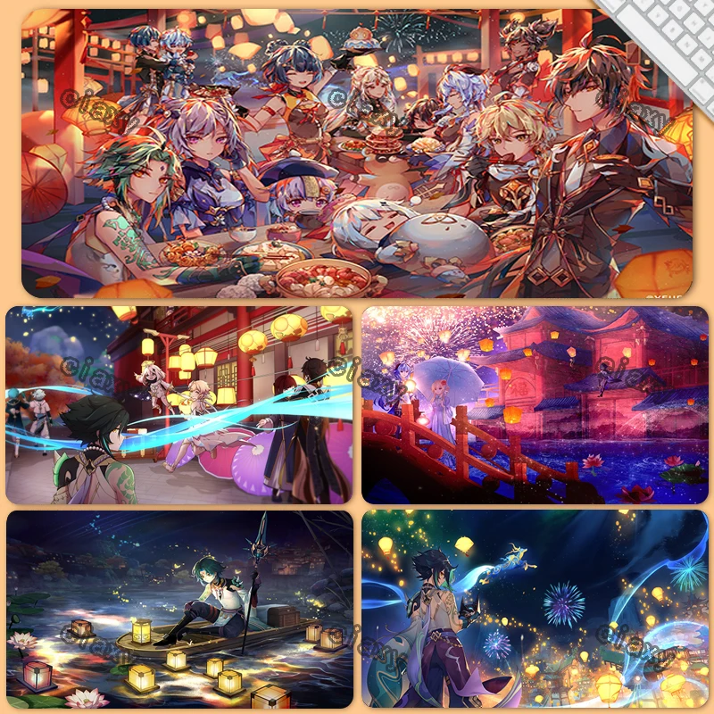 

Genshin Impact Kawaii Mouse Pad With Rgb Keyboard and Mouse Gamer Table Pads for Monthly Memo Pads for Girls Mi Pad 5 Mice
