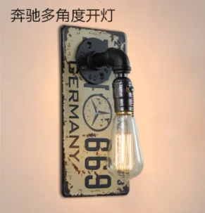 A WALL LAMP Лофт номерной знак промышленный железный подвесной светильник лампа Винтаж E27 Led Hanglamp для столовой кухни бар светильник домашний декор - Цвет корпуса: A WALL LAMP