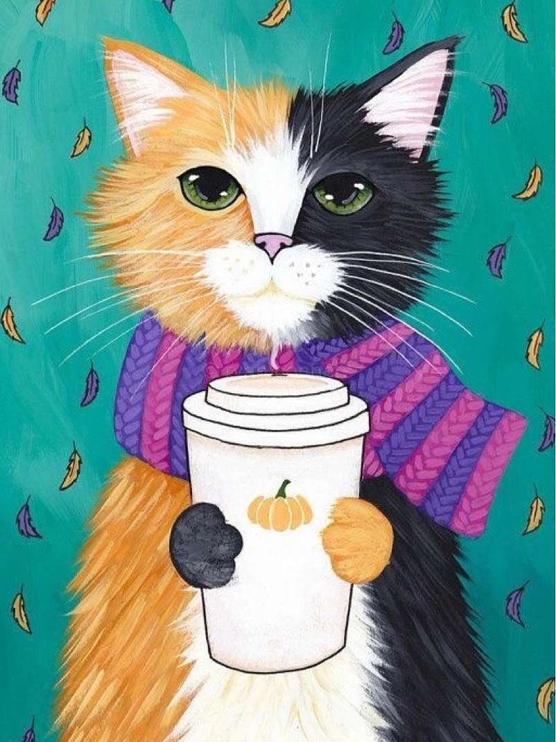 7718 Evershine DIY Diamond Embroidery Cat Diamond Painting Full Square Rhinestones Cartoon Animals Diamond Mosaic Home Decoration - Цвет: 7718