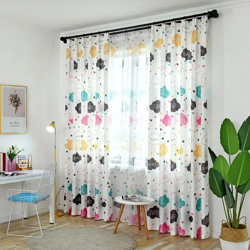 Lovely Cartoon Colorful Clouds Sleeping Curtains for Children Living Room Bedroom Custom Made Blackout Drapes | Дом и сад