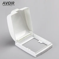 avoir 86 type wall socket waterproof splash cover box bathroom switch child protector outlet cap for electric socket plastic box