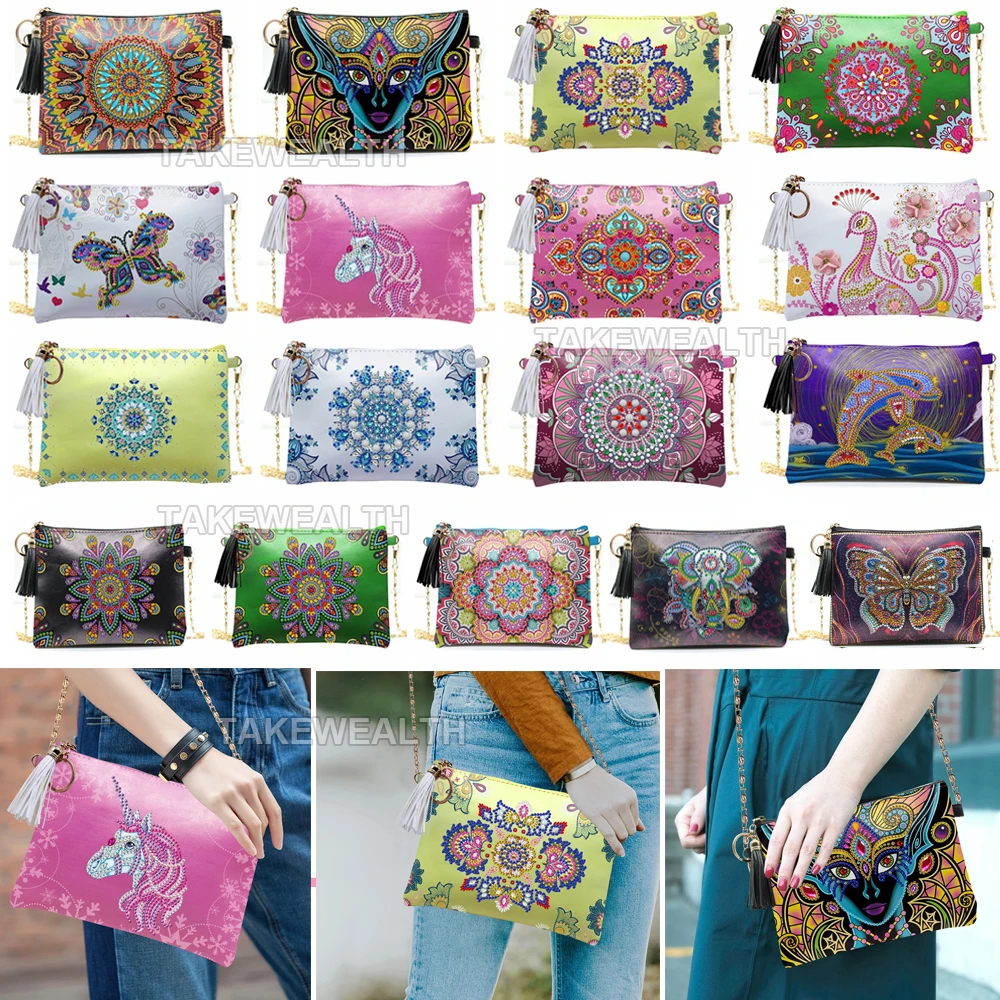 5D DIY кошелек с алмазной росписью единорог Бабочка мандала кожаная сумка на