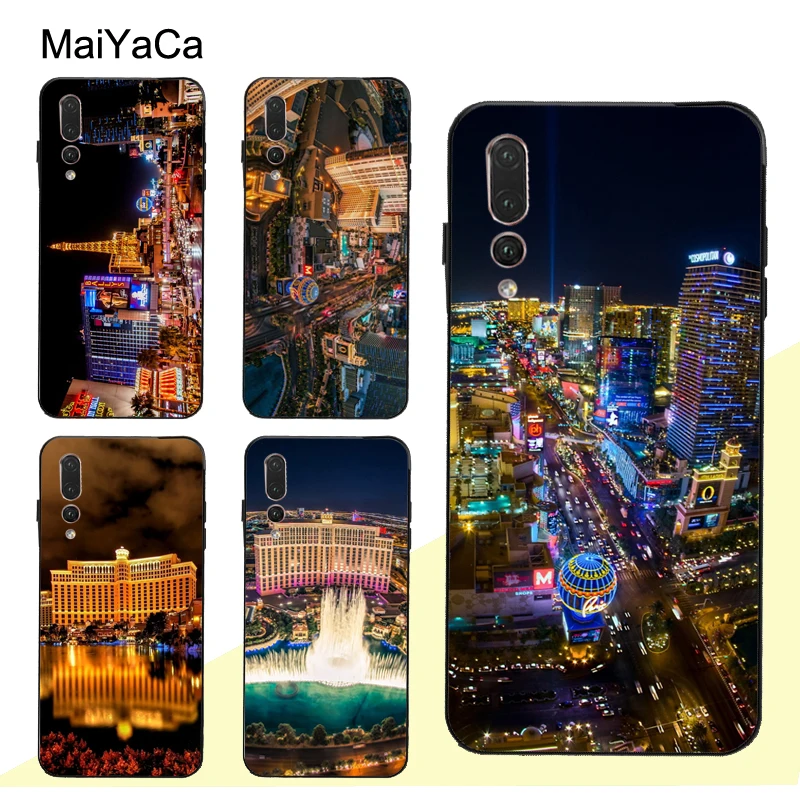 Чехол MaiYaCa с Казино Лас Вегас Невада для Huawei P30 Pro P40 P10 P20 Lite Mate 20 30 10 P Smart 2019 Z|Бамперы|